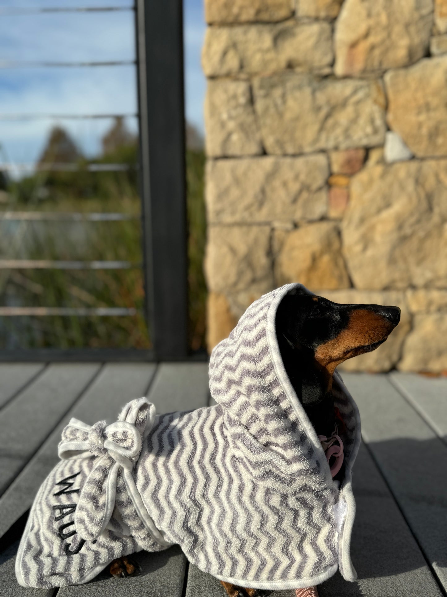 Grey Dog Towel